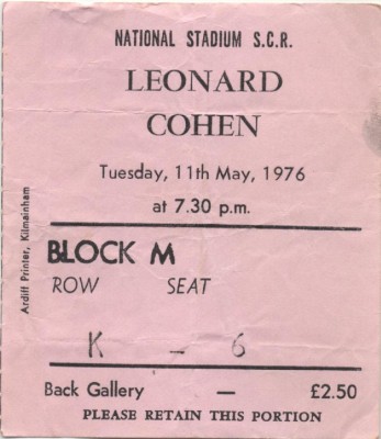 I just found my old ticket stub from 1976, Dublin Stadium!